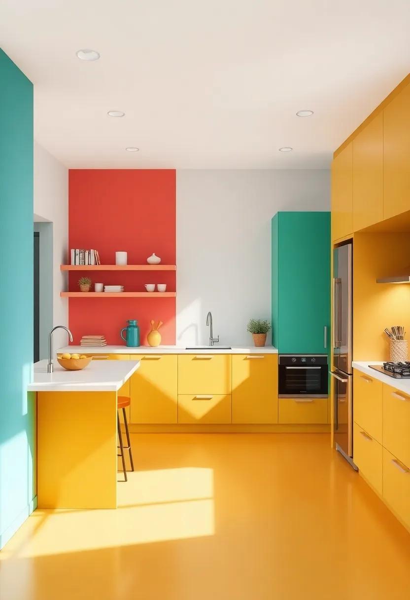 Themed Color Zones: Designate areas in your kitchen for specific color themes,creating visual interest and an engaging flow