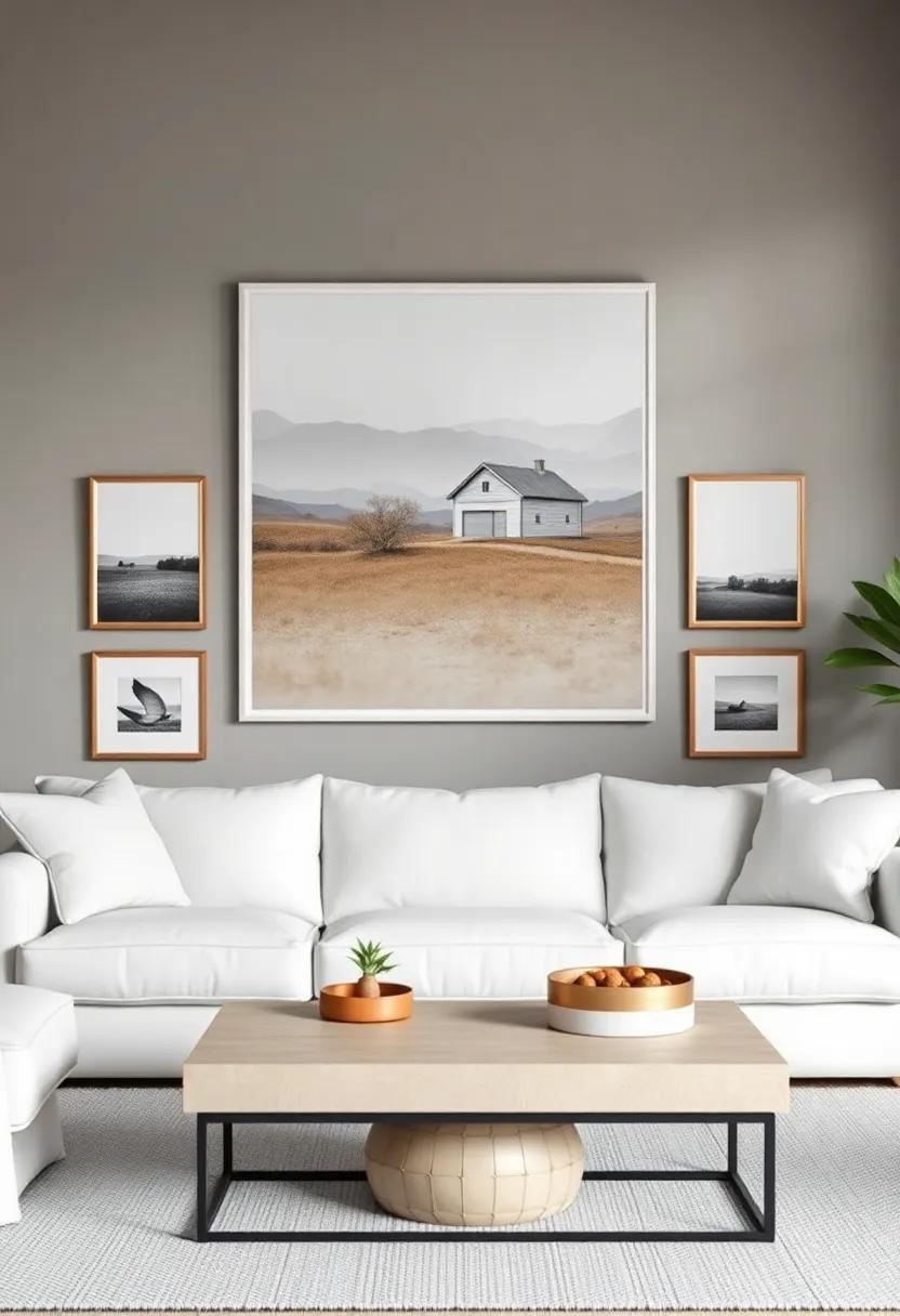 Creating a Gallery Wall with Farmhouse-Inspired Artwork for ​personal Touch
