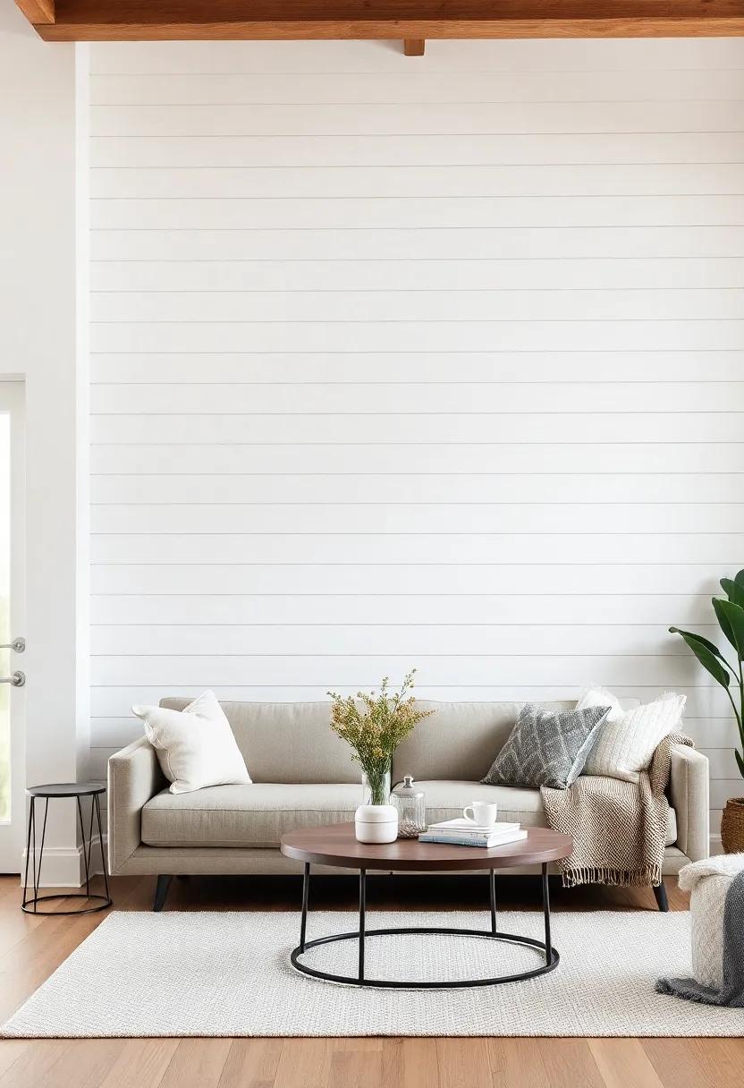 Create a Cozy Focal Point in Your ⁤Living Room with a Shiplap Feature Wall