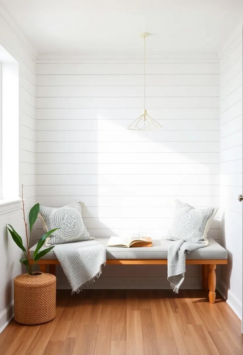 Design a Cozy Reading Nook⁣ with a Shiplap Backdrop‍ and Soft Lighting