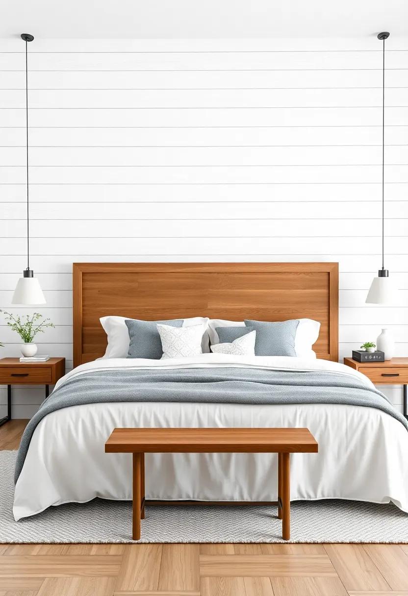 Enhance ​Your Bedroom with Shiplap Behind the Bed⁣ for a ​Serene Retreat