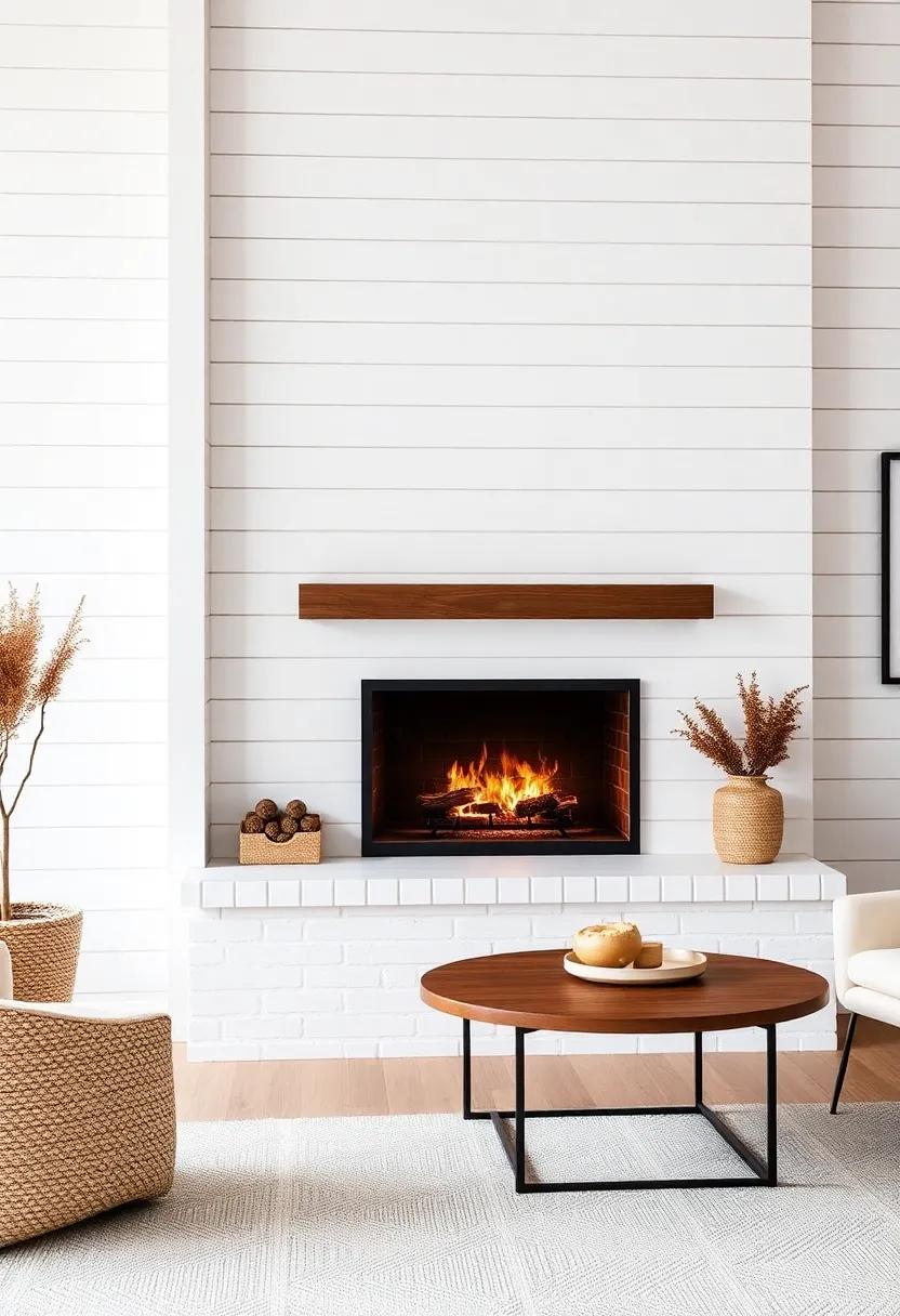 Use Shiplap as a Unique Backdrop⁢ for a Modern Fireplace