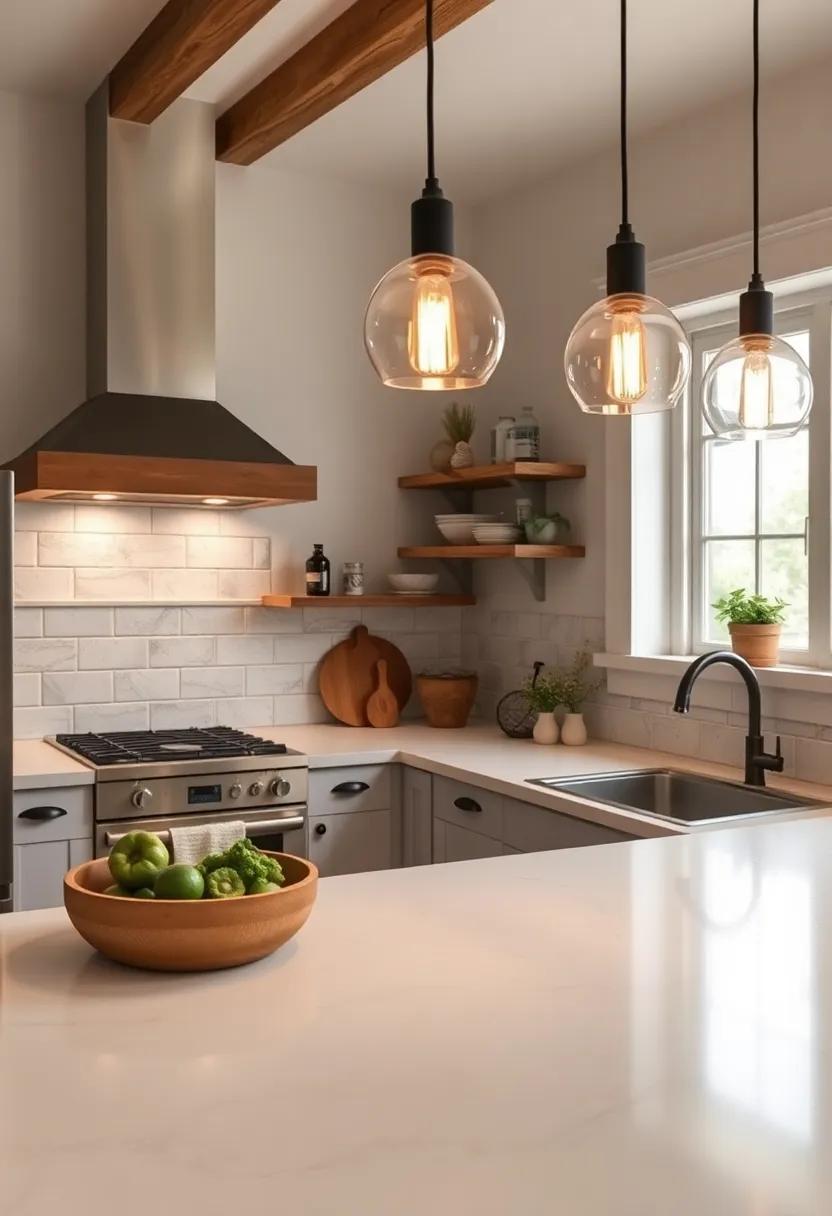 Farmhouse Lighting: Combine rustic charm with modern touches through farmhouse-style lighting ⁤that complements ⁢a cozy kitchen ambiance