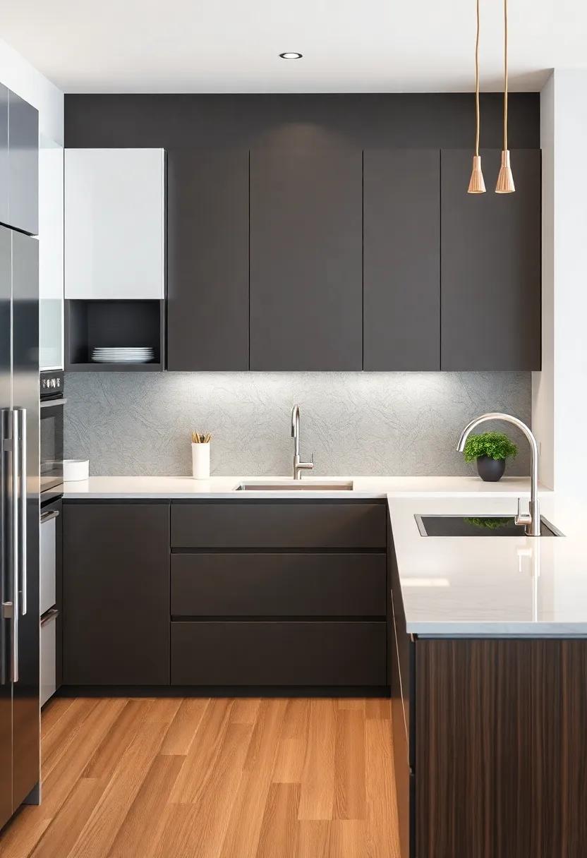 Highlighting Functionality in L-Shaped ⁣Kitchen work Zones