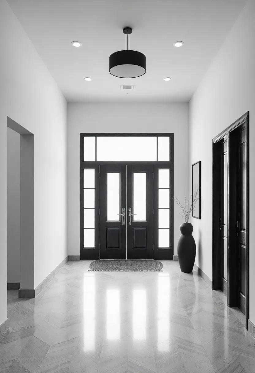 monochrome Entryway Art: Where Modern Design Meets Timeless Sophistication