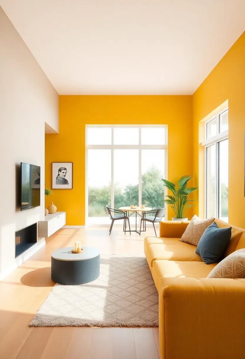 Mustard​ Yellow in Open Concept Living: Creating a Cohesive‌ Flow