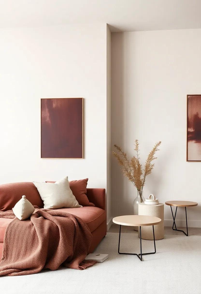 Textural⁢ Contrast ​with Velvet and⁢ Linen in Burgundy ⁣and Taupe Decor