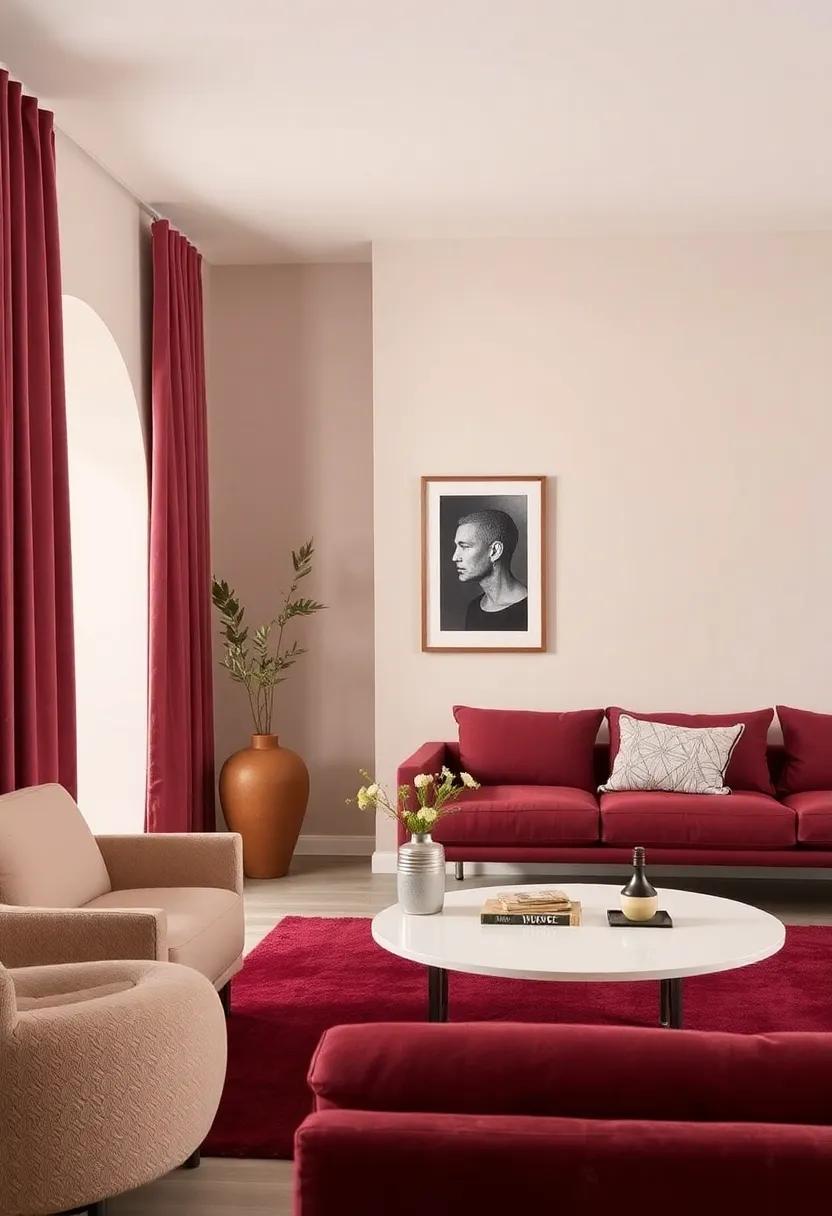 Creating Focal Points with statement ‍Pieces in burgundy