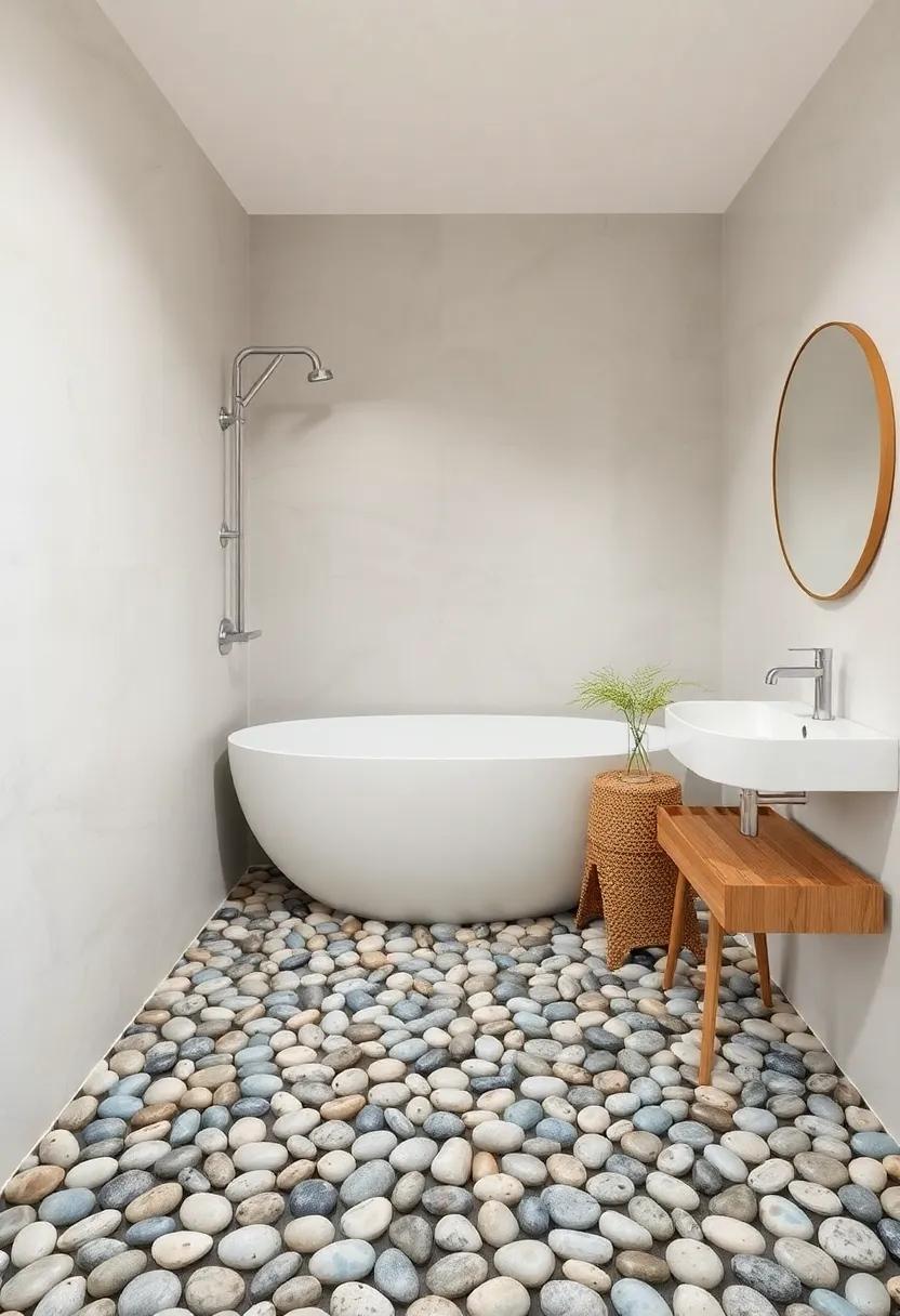 Pebble Shower Floor: Create a⁢ spa-like experience⁣ by using‌ pebbles for your shower floor, allowing you to feel connected to the earth with every step
