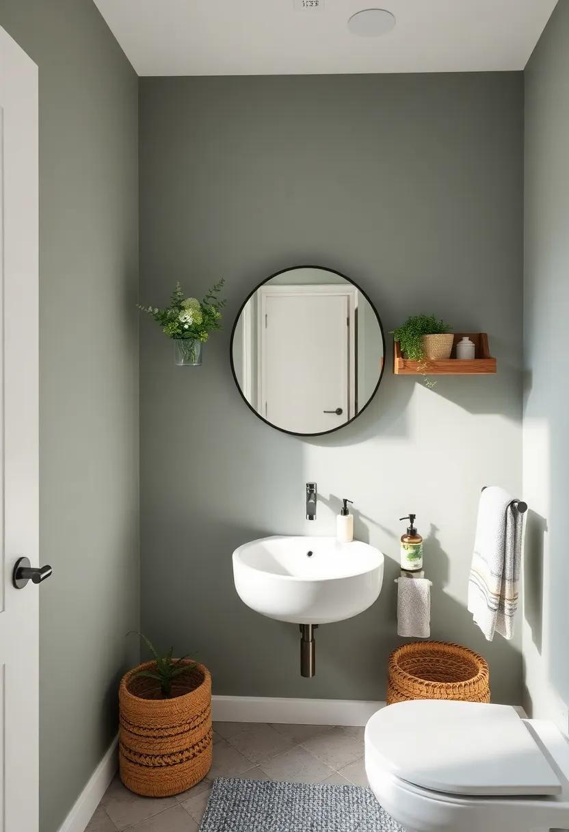 Upcycled Wood Accents: use reclaimed wood for shelves or towel racks to add warmth and a rustic element that enhances the organic ⁣feel of your space