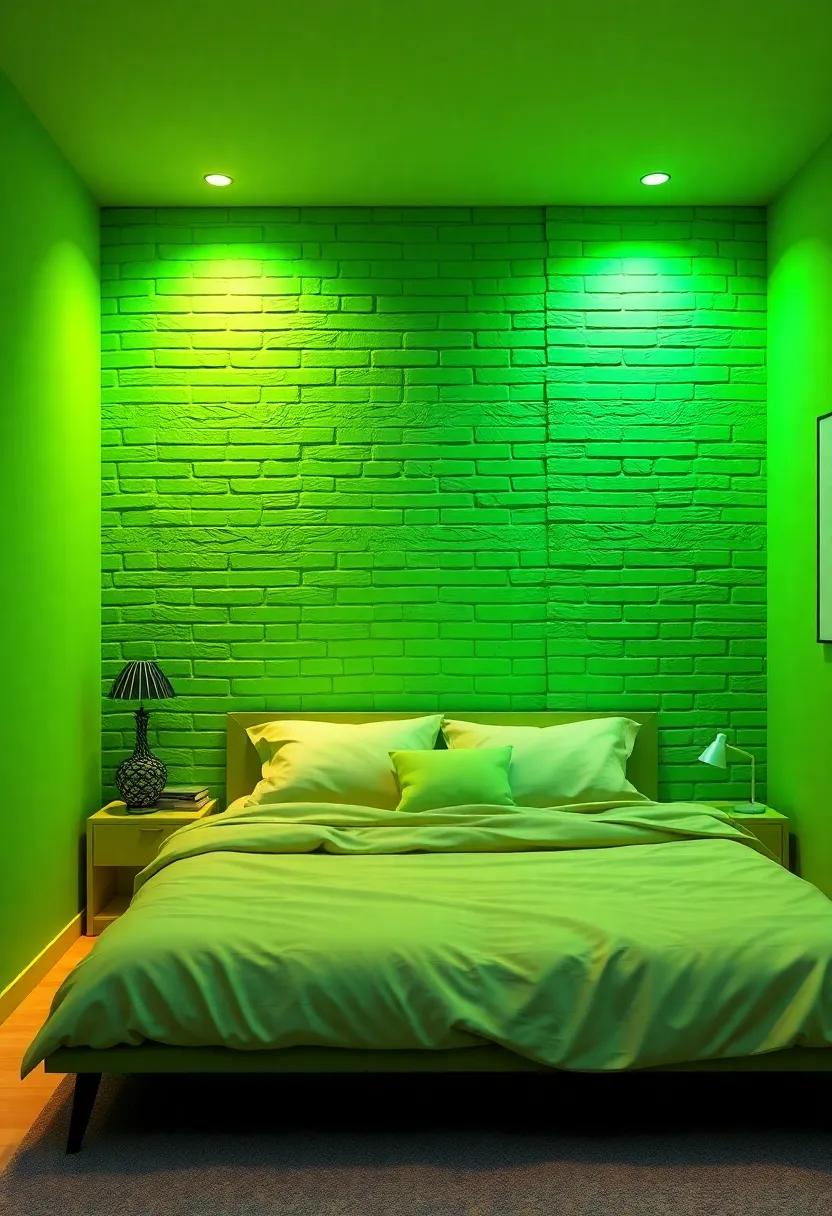 Innovative ‌Wall Designs That Showcase Neon Green Inspiration
