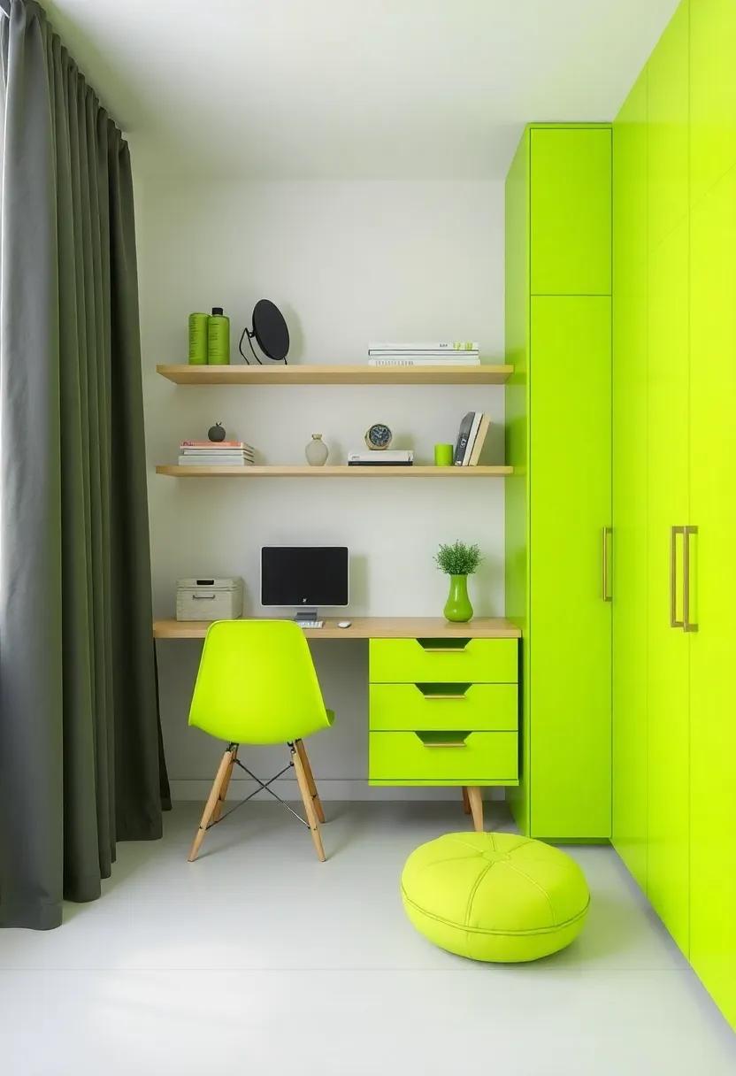 Stylish Storage Solutions in Neon Green for Organized ‌Spaces