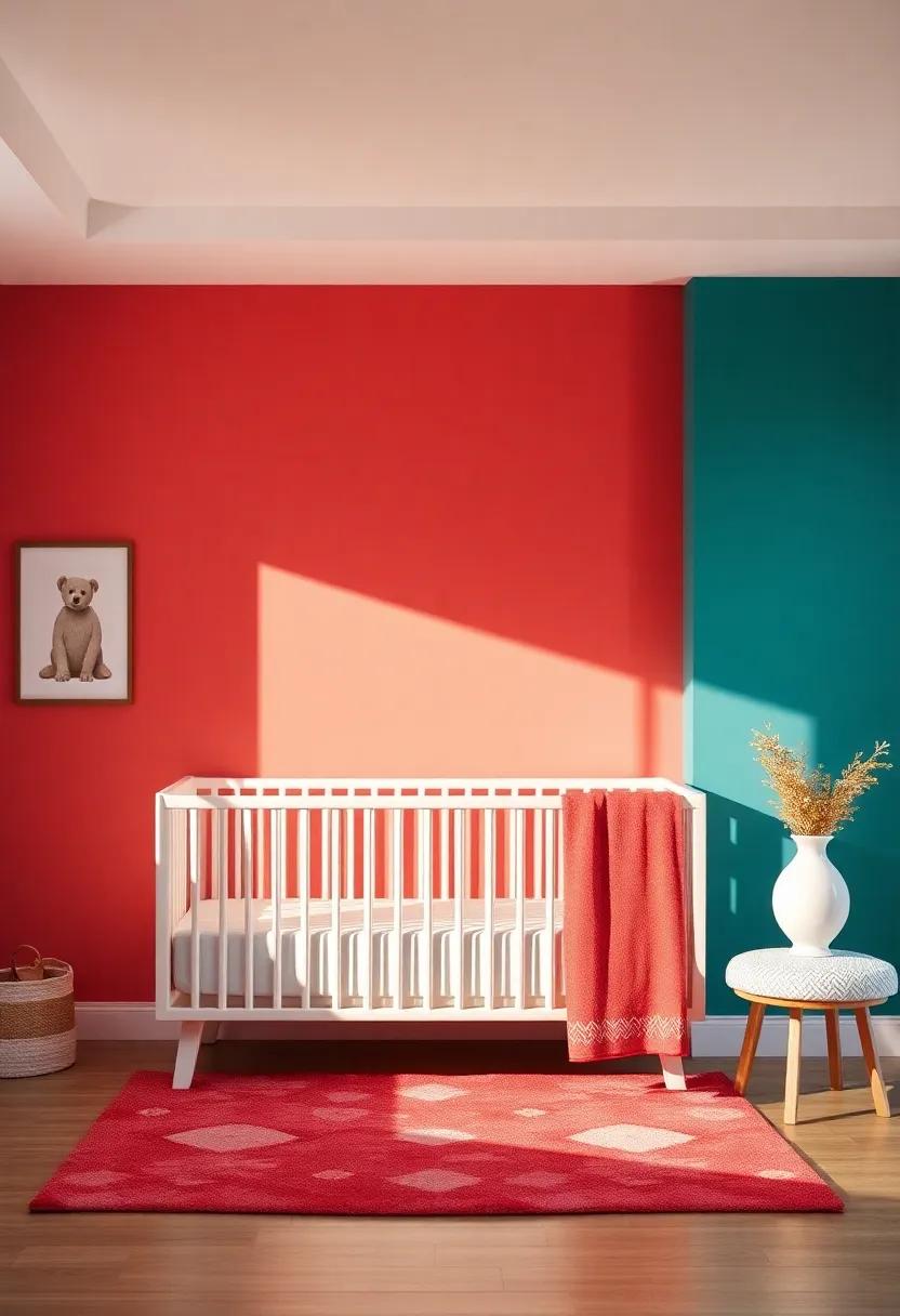 Vibrant Coral and Serene Teal: Bold plays for A Captivating Space