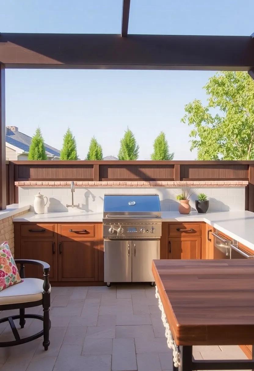 19) Artisan Plaster: Finish ‌with artisan plaster⁣ for a handcrafted feel that adds character and an earthy texture to your outdoor kitchen