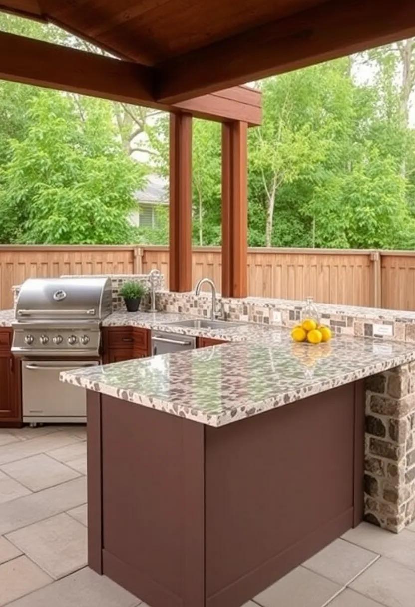 16) Mosaic Pebbles: Incorporate natural mosaic pebbles for an organic, tactile element that connects​ your‌ outdoor kitchen to⁤ the surrounding environment