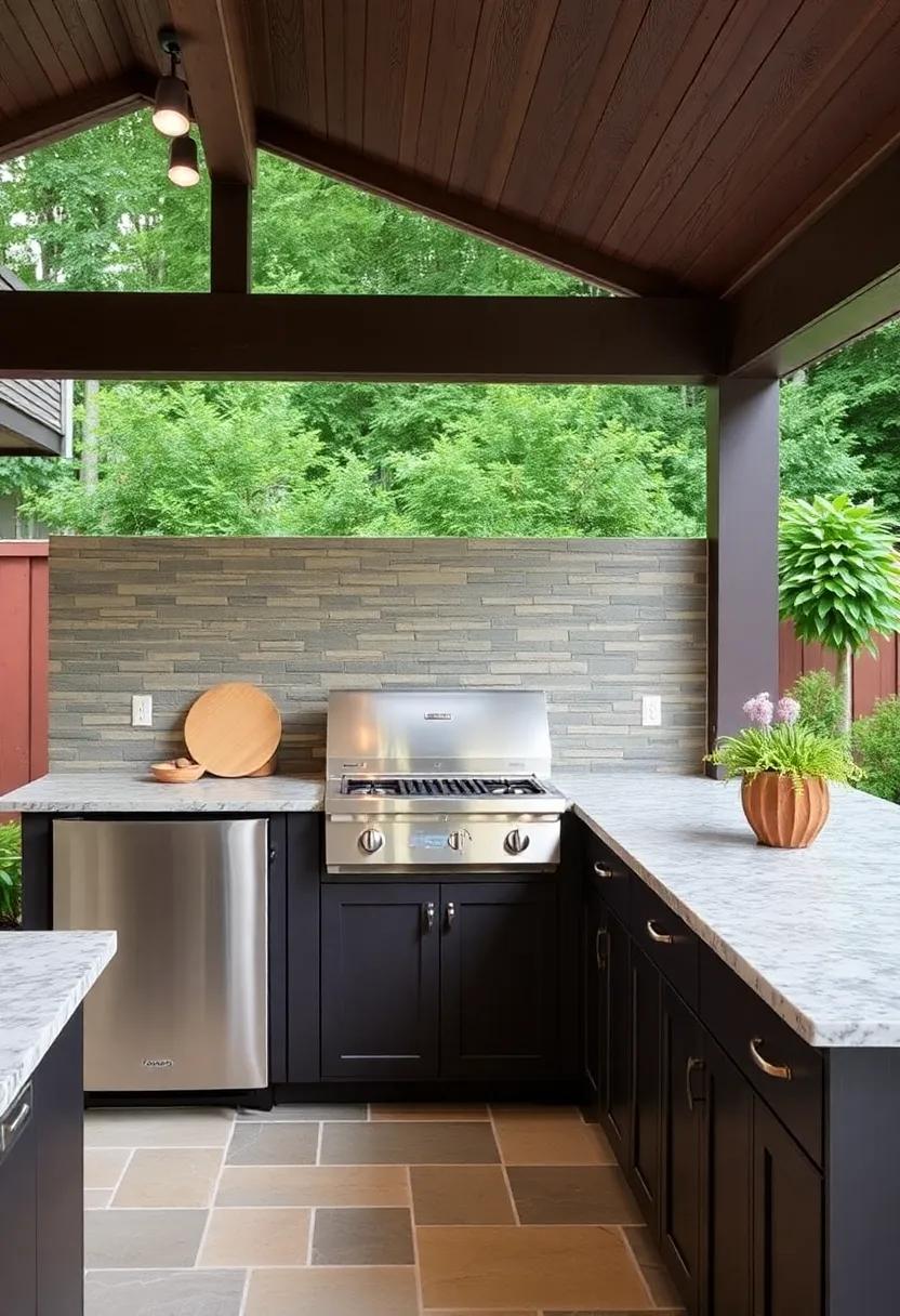 4) Natural Stone: Choose a natural stone backsplash like slate or granite‍ for a sophisticated, earthy⁤ vibe that complements outdoor settings