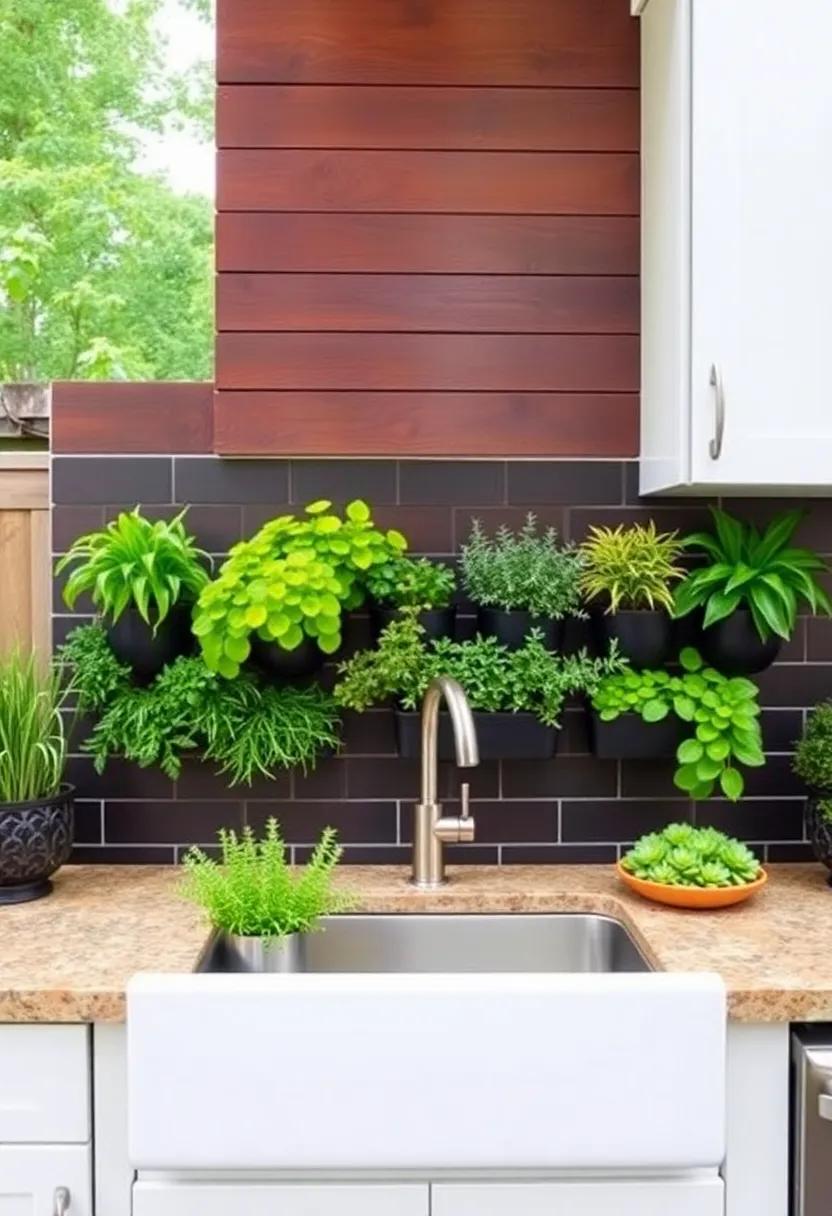 13) Vertical ⁣Gardens: ⁣Transform your backsplash ⁤into a vertical garden, integrating planters with herbs ⁢or succulents⁤ for a refreshing touch of greenery