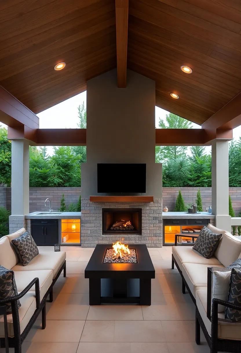 Contemporary Designs That Blend ⁢Modern Fireplaces With Outdoor Functionality