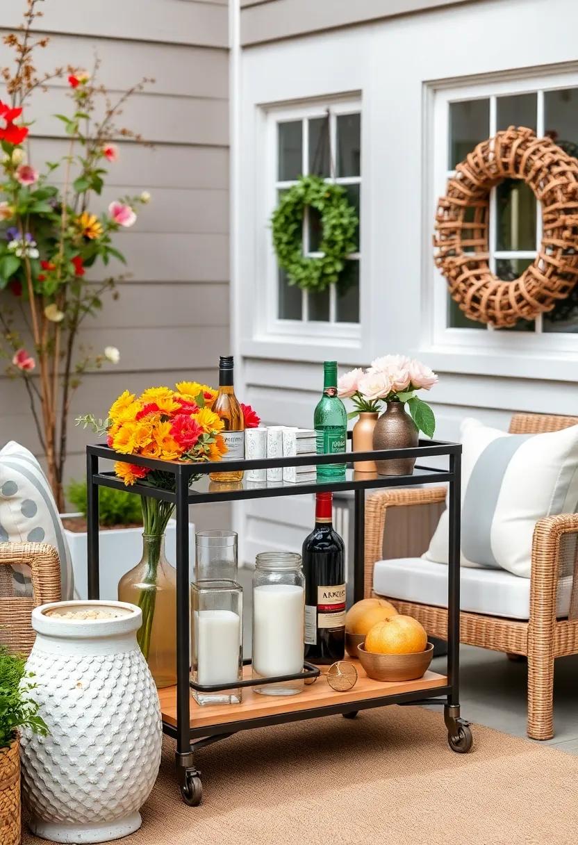 craft an ​inviting Bar Cart for a Fun and Social Outdoor Entertaining Experience