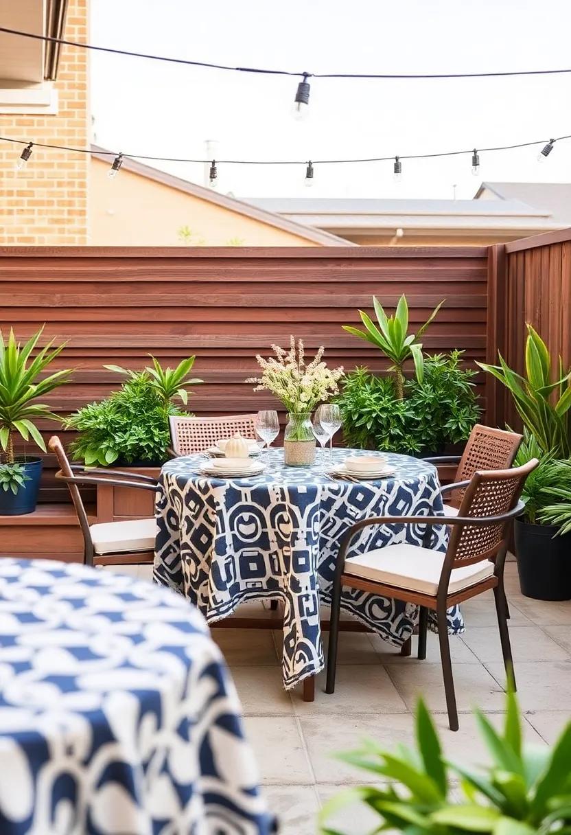 4) Geometric Prints: ⁣Make a bold statement with eye-catching geometric patterns that⁢ create a modern‍ vibe‌ and spark conversation around the table