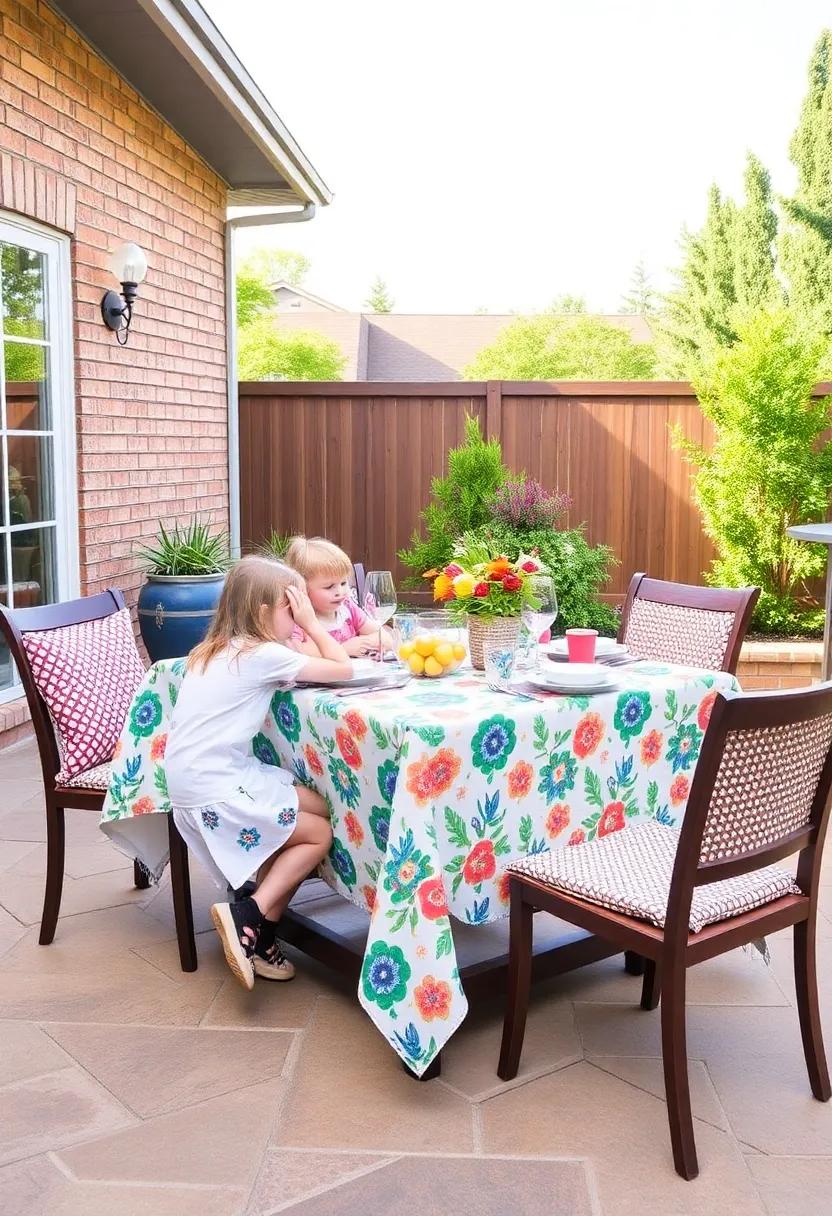 21) Kid-Friendly ​Designs: Choose playful and durable kid-friendly tablecloths ‌that can handle spills and messes while keeping⁤ the atmosphere joyful