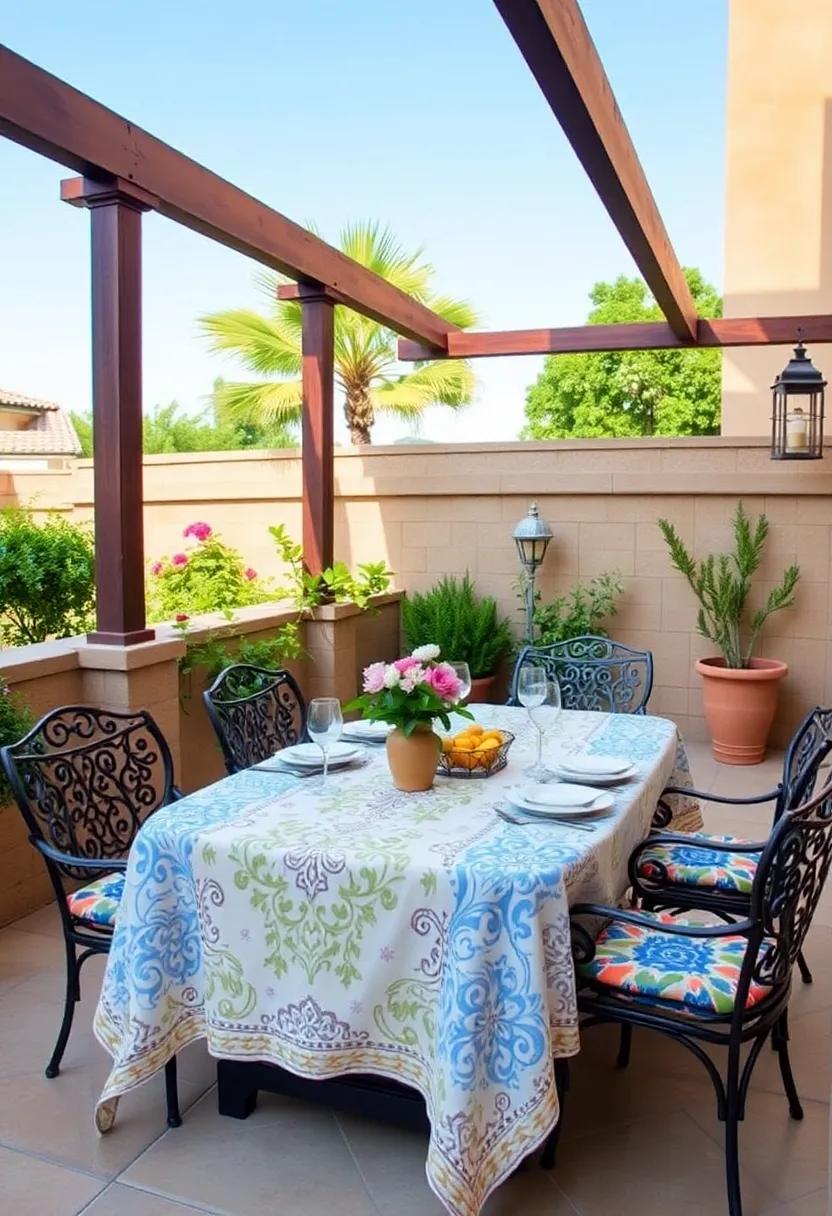 12) Mediterranean Motifs: Evoke the charm of coastal dining with Mediterranean-patterned tablecloths ⁣featuring intricate designs⁣ and⁣ bright, inviting ‍colors