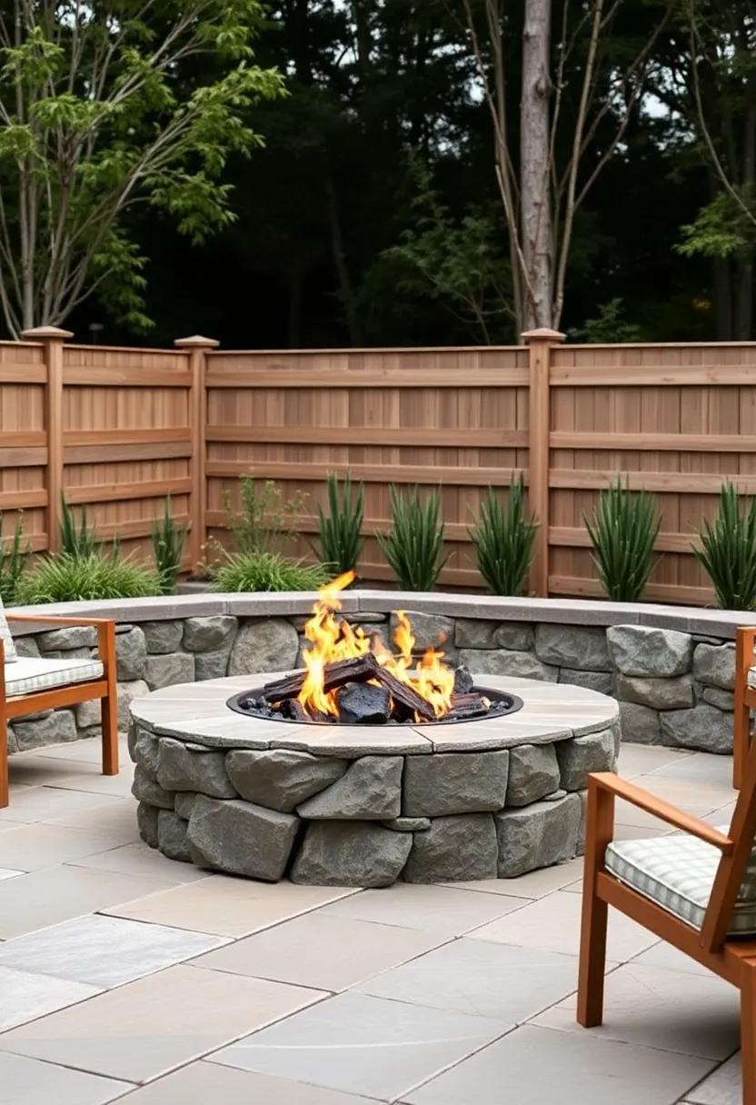 Classic Fieldstone Charm: Channel timeless appeal with rough-cut fieldstone for a rugged, earthy fire pit makeover