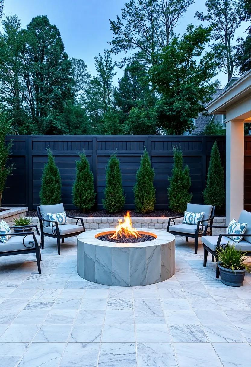 Mosaic Marble Magic: Transform your patio with intricate marble mosaics that add a⁤ touch of artistry around your fire pit