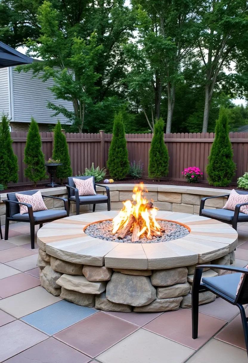 colorful Quartzite ⁣Accents: Use vibrant quartzite stones to introduce pops of color to your fire pit surround, making ⁢it visually appealing