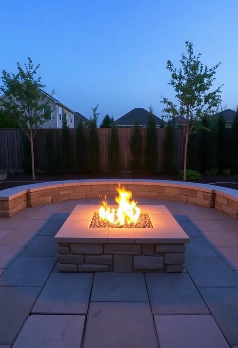 Modern Geometry: Opt for rectangular stone blocks arranged in a geometric pattern⁤ for‌ a contemporary fire pit⁤ design