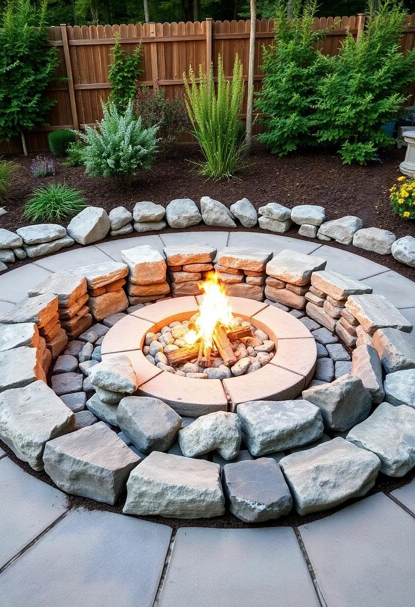 Enveloped in Nature: Design a ⁢sunken fire ‍pit surrounded⁤ by native stones, seamlessly integrating it into your​ patio landscape
