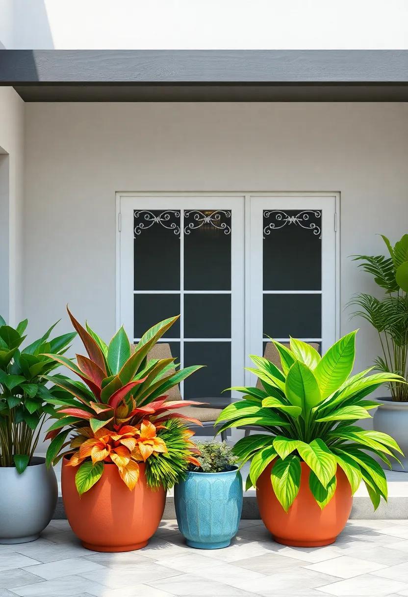 Create a Lush​ Oasis with​ Large‍ Planters Filled⁤ with Vibrant ⁤Tropical Plants