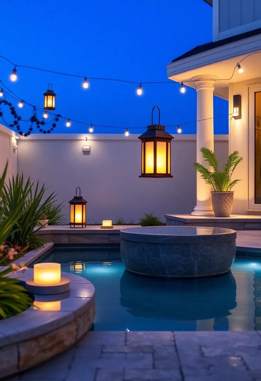Incorporating Floating Lanterns for a magical Water Feature