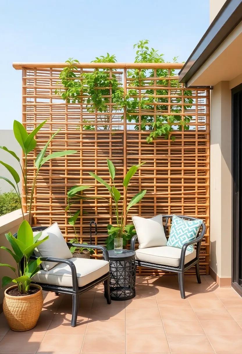 Artfully Installed Bamboo Lattice: ​For an ‍exotic flair, opt for bamboo lattice, which offers a natural look and can be easily‌ installed to maximize privacy
