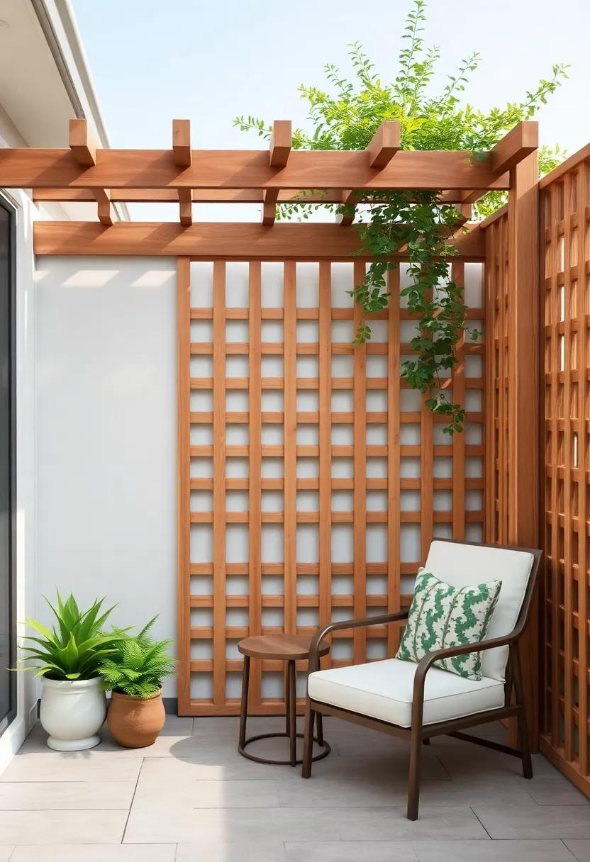 Natural Wood Finishes: Embrace ⁤the warmth of nature with untreated ‍or‌ stained ⁣wooden lattice screens that blend seamlessly with your outdoor environment