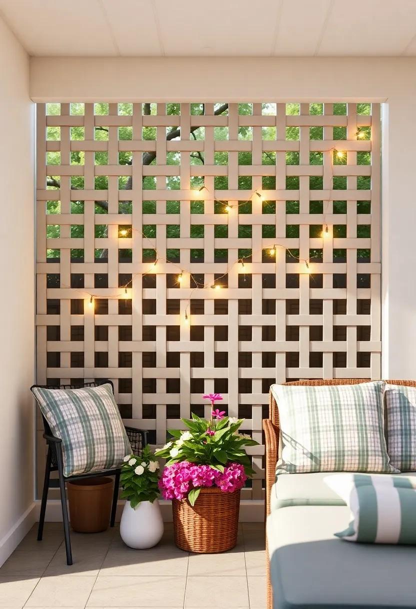 Seasonal Decor Accents:⁣ Design⁢ your lattice screen⁢ to allow for seasonal decorations, whether it's twinkling lights for the holidays ‌or vibrant flowers in spring