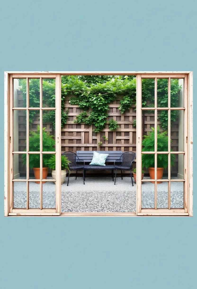 Vintage Window Frames: Upcycle old ​window ‌frames​ as unique lattice⁣ screens that ⁤tell a story⁣ while framing your⁤ outdoor living area with charm