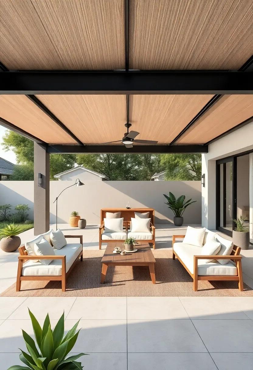 Showcasing Versatile Furniture Configurations Under Retractable Roofs