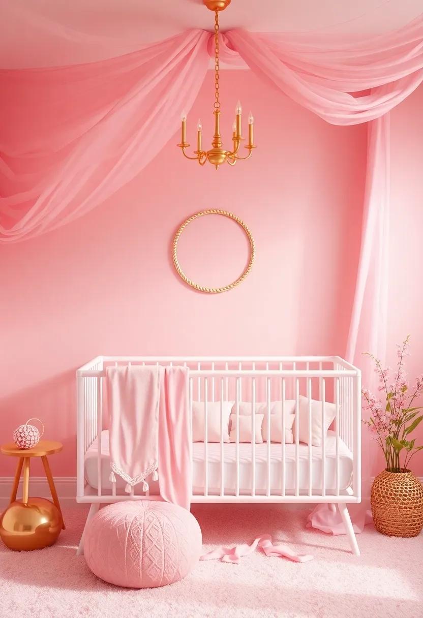 Dreamy‌ Color Palette Unveiling the Magic of ​Soft Pink and gold in a Nursery⁢ Sanctuary