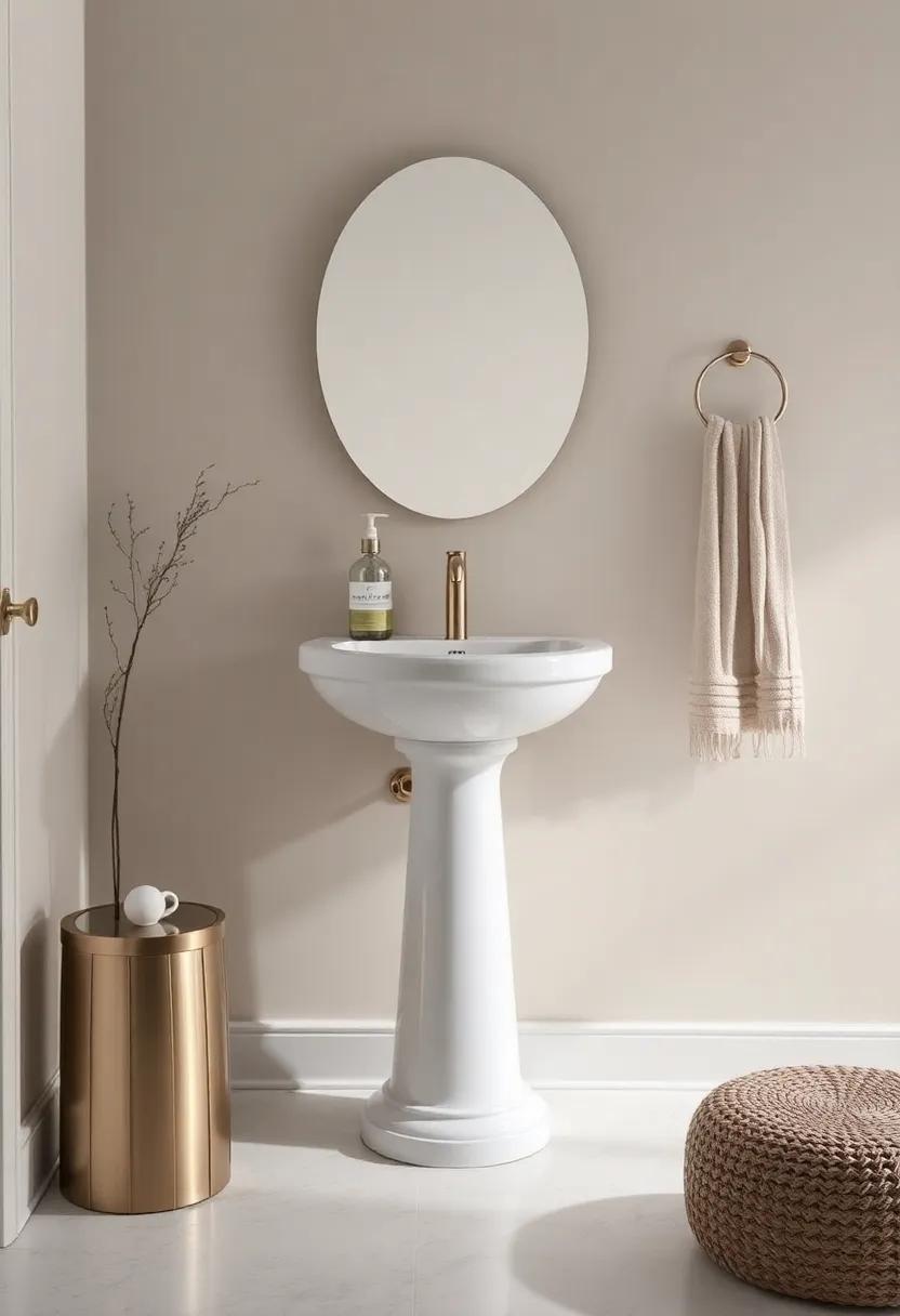 Elegant Lines: A softly curved pedestal sink exudes sophistication, ideal for traditional bathrooms that appreciate graceful details and timeless lines