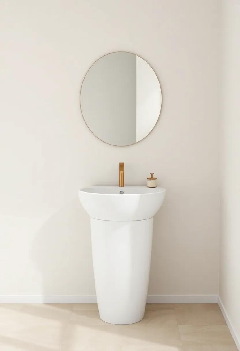 Open-air Oasis: Featuring an open basin design, this airy pedestal sink elevates a minimalist aesthetic while ensuring easy maintenance and an effortless chic look