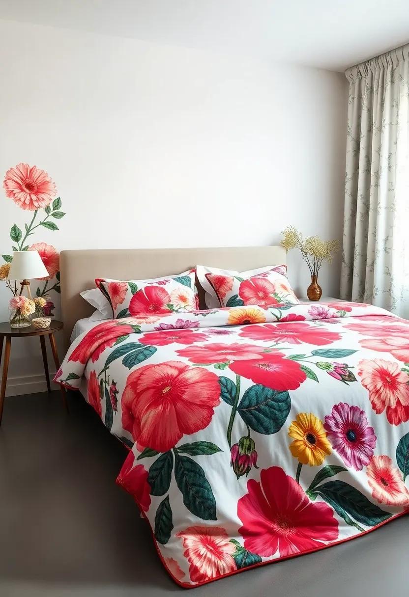 Embrace the Power of⁣ Patterns: ​Choose oversized floral prints for⁣ bedspreads to create‌ a vibrant focal point ​in your retro bedroom
