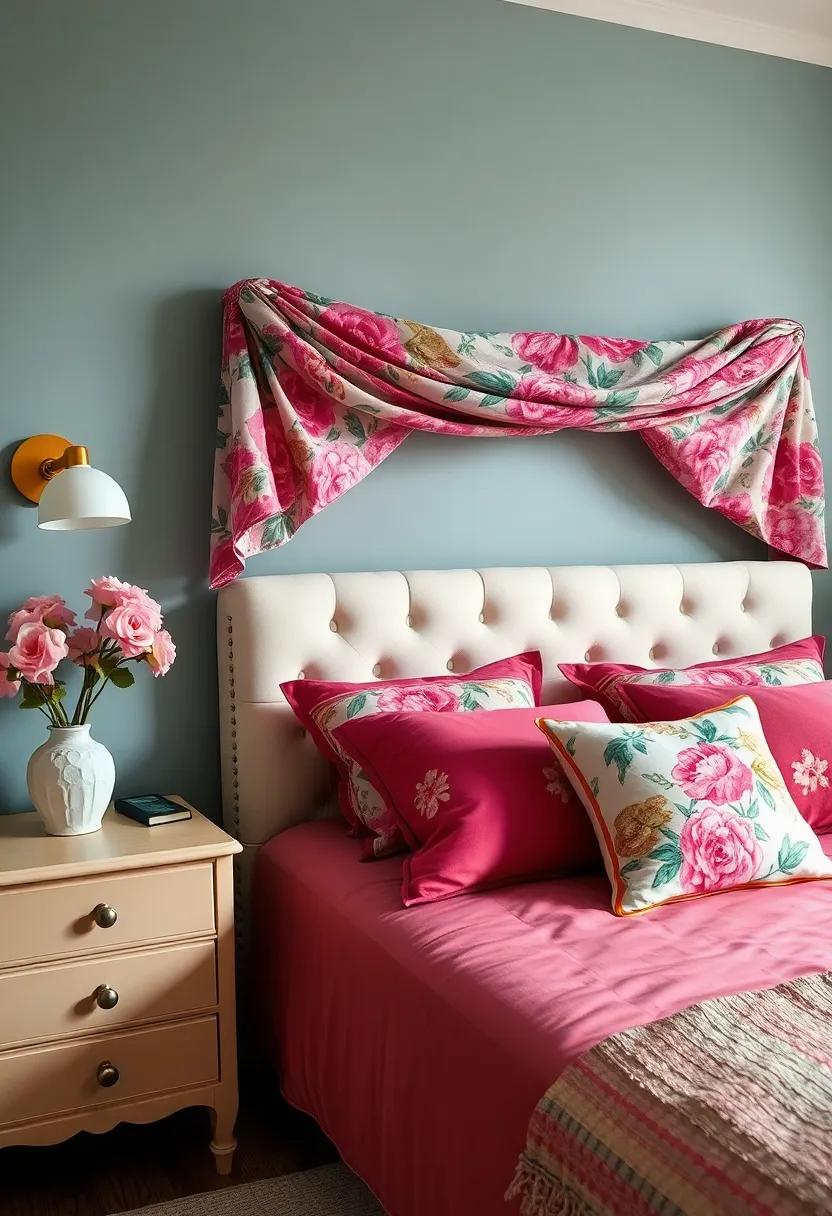 Flowy Bed⁢ Swag: Enhance your headboard⁣ with a ​swag of floral fabric that‍ adds elegance and ‍a soft⁢ romantic ‍ambiance