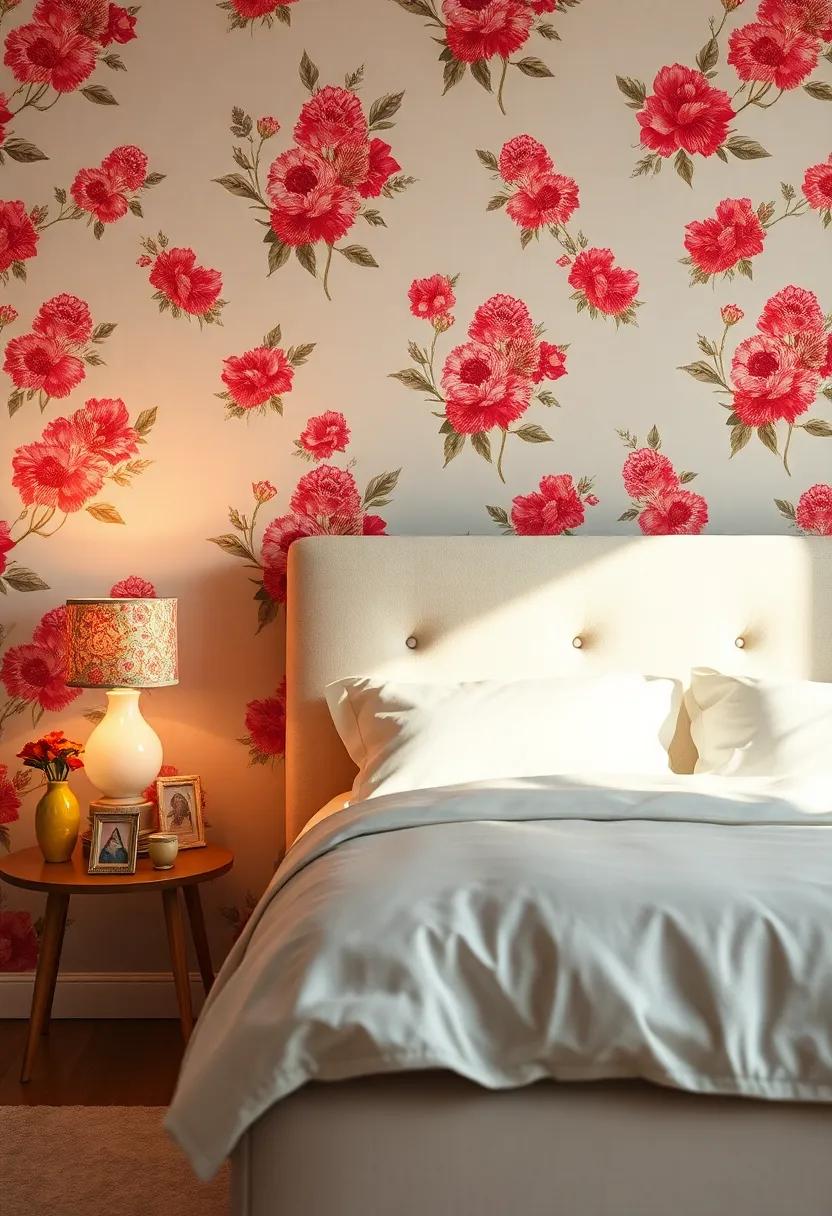 Flower Power Lighting: choose lampshades featuring floral patterns ‌to ⁢cast a warm, inviting glow while maintaining ⁣retro flair