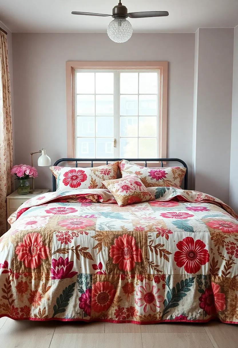 patchwork Bedcovers: Experiment with a patchwork bedding set that mixes and⁣ matches floral prints ⁤to capture⁣ a cozy, homemade feel