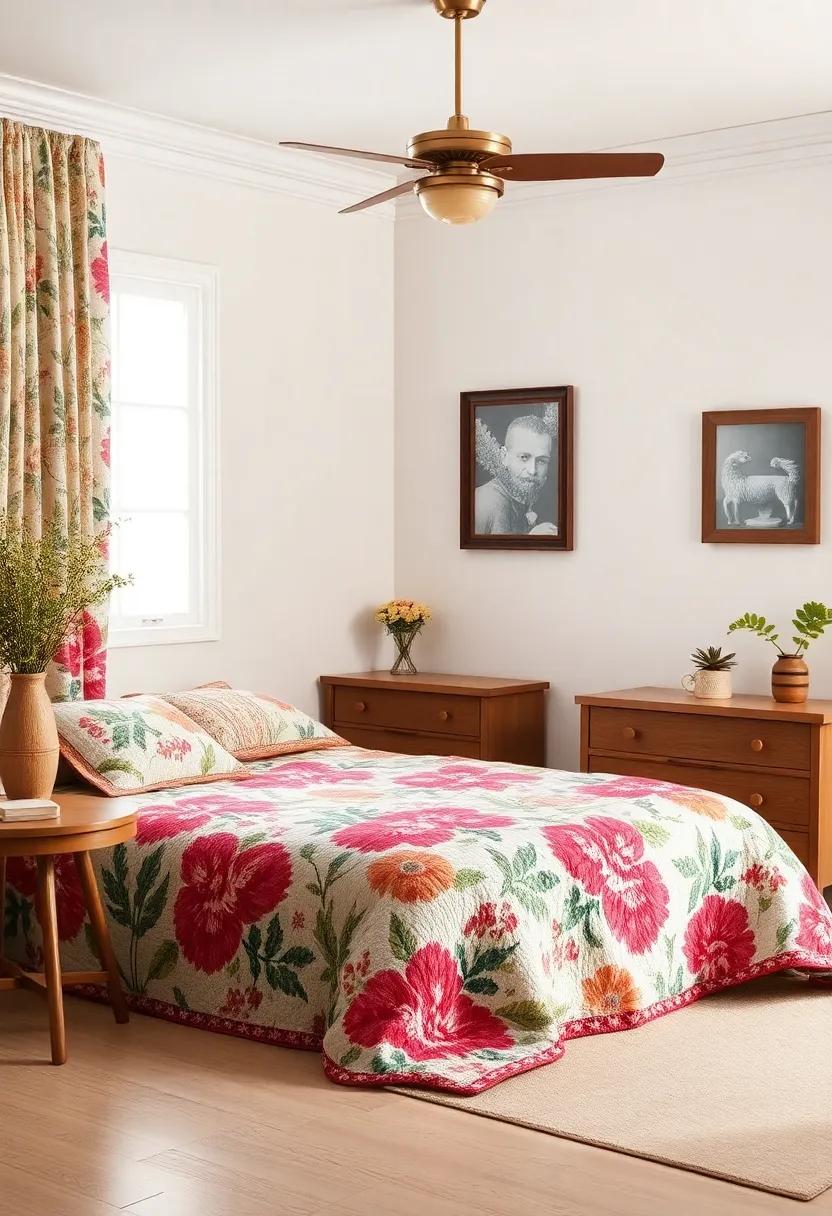 Textured Quilts:‍ Incorporate textured quilts in lively floral patterns⁤ to add warmth and nostalgia to the​ overall ⁣bedroom design