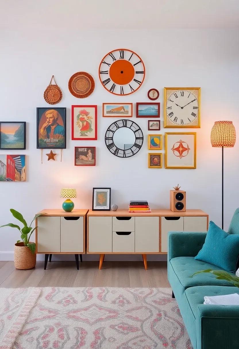 Eclectic Wall Galleries that Celebrate retro Aesthetic ‍Diversity