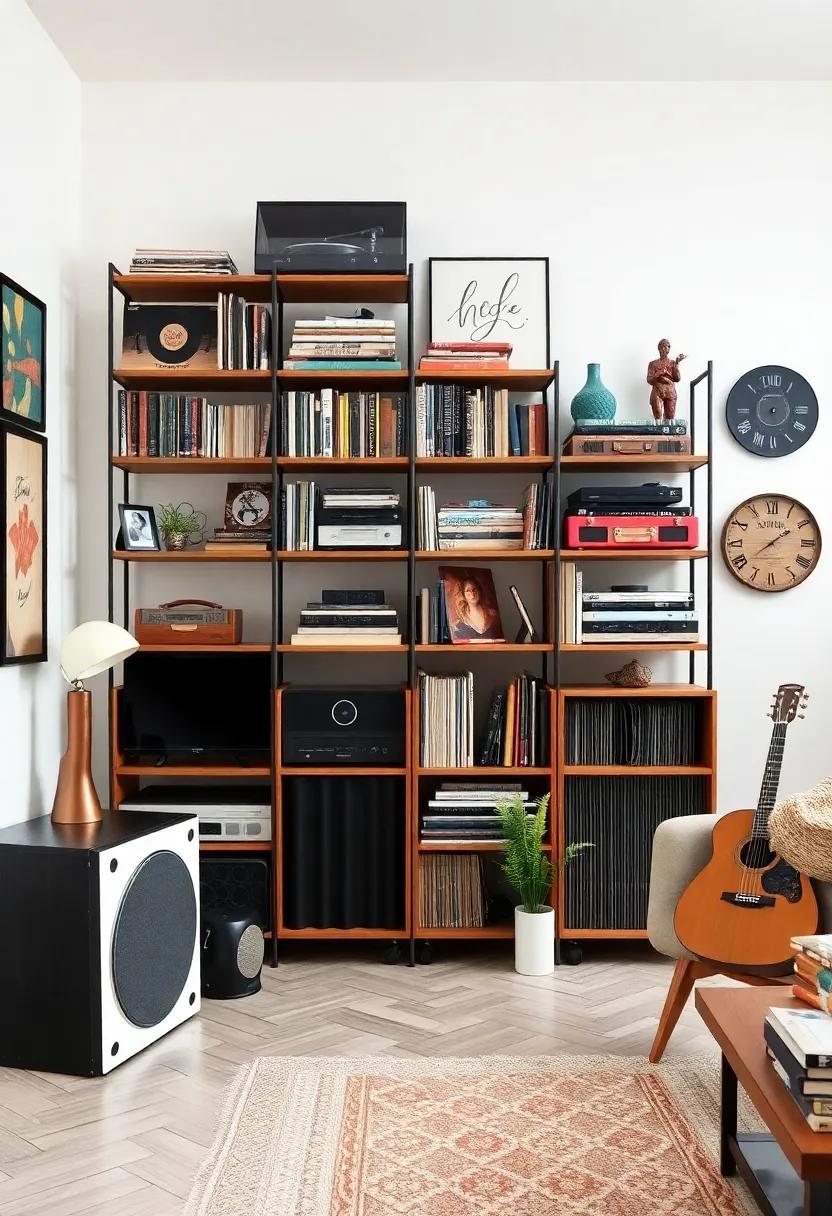 eclectic Shelving: Showcasing Your Music Collection with flair