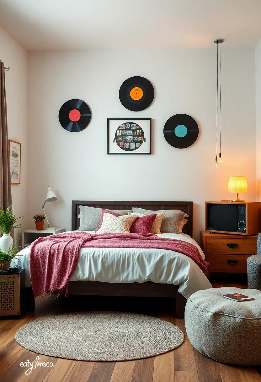 Breathe Life into Your⁣ Bedroom with Retro Vinyl records and Music Themes