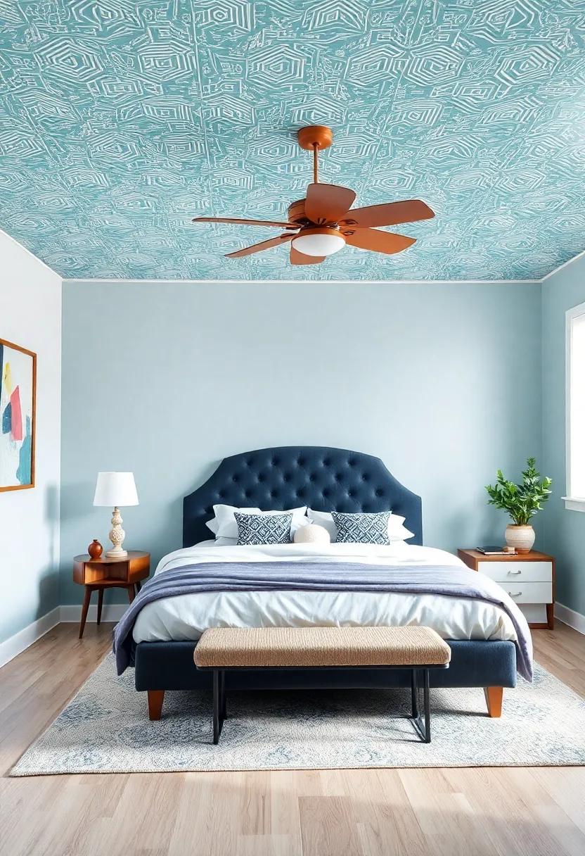 Craft a Statement ‌ceiling ‌with Fun patterns or Textures from the Past